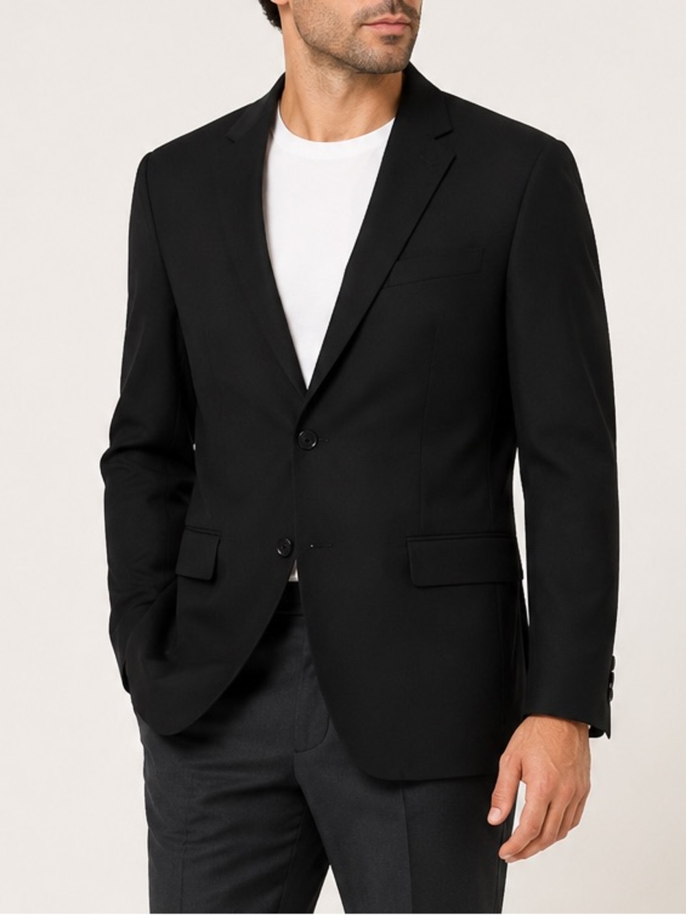 Calvin Klein Men’s Black Stretch Blazer Sport Coat Large Regular